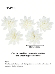 15PCS Artificial Flowers Silk Dahlia Fake Flowers DIY Wedding Bridal Bouquet Center Decoration Party Baby Shower Home Decoration