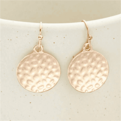 1 par de pendientes bohemios vintage con colgante de círculo martillado, joyería de moda para mujeres, regalo para bodas y fiestas