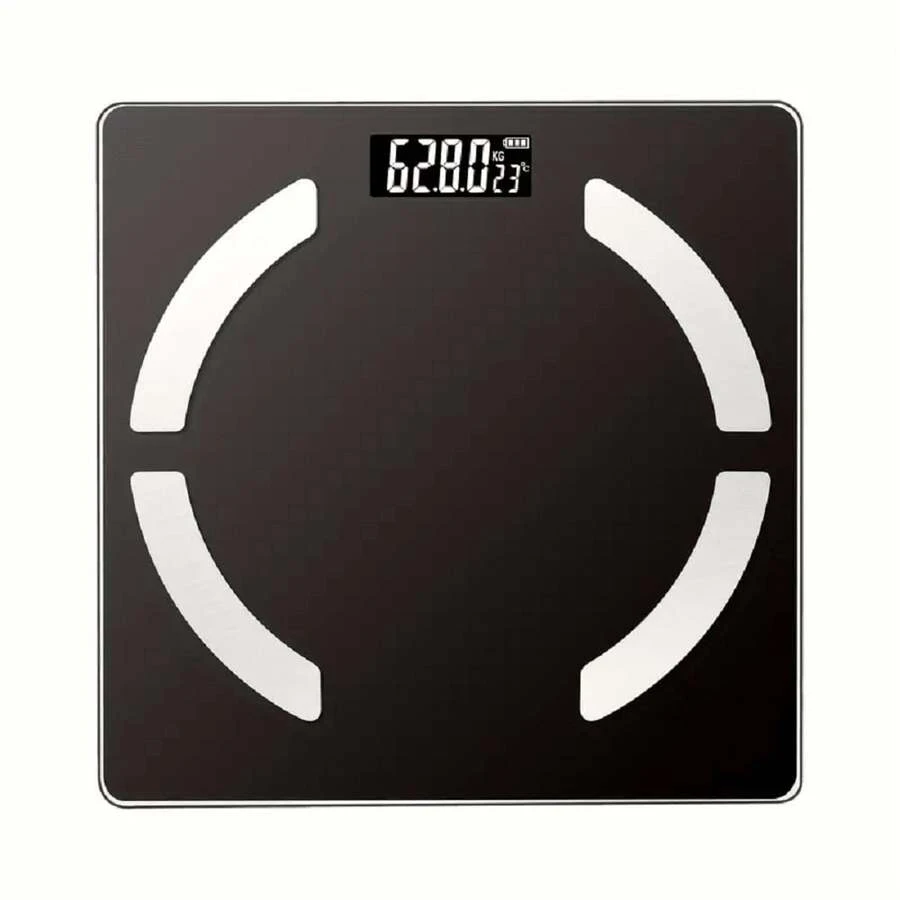 1pc Digital Bathroom Scale, Body Weight Scale, Glass Platform Can Measure Up To 400 Lbs, Large Backlit Display, Household Essential - Black - View 1