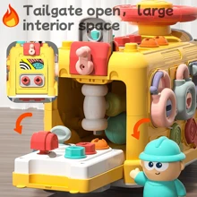 School Bus Toys, Take Apart Toy With Electric Drill,Boy's Disassembled Car, Stem, Early Childhood Sensory Education Learning Suitable For 3, 4, 5, 6, 7 Years Old Boy Gifts