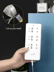 1 unidade de fita dupla face nano - adesivo invisível, removível, ideal para fixar pôsteres transparentes, imagens, encartes e decorações. - Branco - Ver 3
