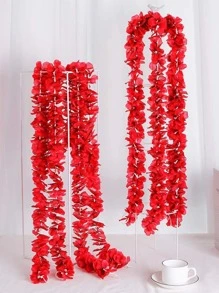 3/5pcs Artificial Wisteria Hanging Flowers, Fabric Flower Vines, Fake Orchid Vine For Home Decor, Wedding Decor, Rome Decor, Garden Decorations, Wall Decor And Indoor & Outdoor Hanging Decorations