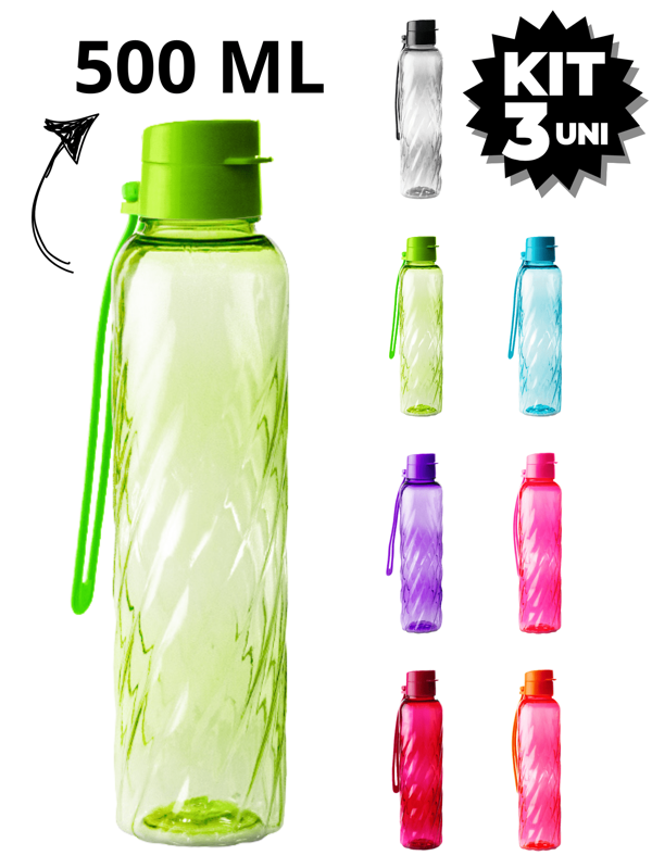Kit 3 Squeeze Slim 500 ML Academia Esporte