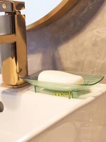 2pcs Transparent And Simple Soap Boxes, Thick And Durable Storage Rack, Suitable For Home Bathroom Soap Boxes, Dormitory Countertop Soap Racks Without Holes, And Bathroom Washbasin Soap Boxes