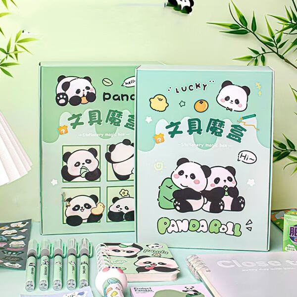 1 Set Surprise Stationery Set, Creative Cartoon Panda Design, Gift Box, Great For Friends And Kids (Random Style)