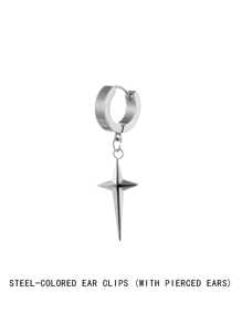 1 Stück Stern-förmige Ohrringe für Männer, modisches und einzigartiges Design, luxuriöse Clip-on Ohrringe geeignet für Frauen, coole Ohrringe