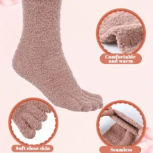 Local Delivery- 6 Pairs Women Toe Socks Winter Fuzzy Toe Separator Socks Fluffy Five Toe Socks Warm Toe Socks For Women Men - 6 cặp - Xem 2