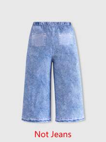 1件女童休闲爱心、蝴蝶、皇冠“LOVE”印花设计柔软针织紧身裤，适合日常穿着