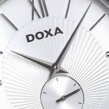 DOXA Herrenuhr mit Quarzwerk - Edelstahlgehäuse & -armband, silber-weißes Zifferblatt (Modell D155SSV) - Geschäftliche Eleganz für den täglichen Gebrauch