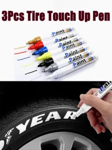 3 Waterproof Car Tire Spray Paint Pens - Permanent Markers For Car Tire Text Marking, Graffiti And Repair! Suitable For Auto Repair Shop, Auto Repair Parts, Motorcycle Tire Spray Paint Pens - Multicolor - View 2