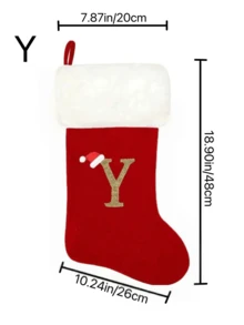 20in/48cm 26 Alphabet Letters Knit Monogram Stockings, Stockings Large Monogram Christmas Xmas English Letters Hanging Stockings Socks Double Sided Fireplace Hanging Stockings For Party Decoration New Year Party Gift Favors Supplies,Personalized Initial Stocking, Family Holiday Xmas Party Decor Birthday - Multicolor - View 11