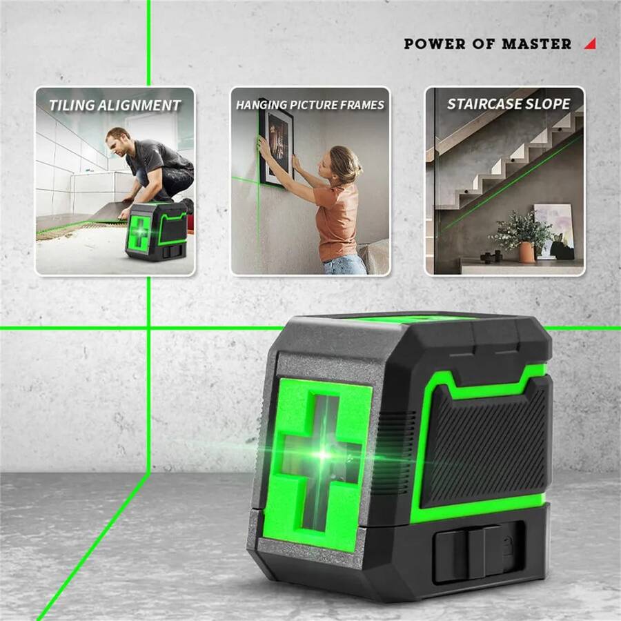 Green Laser Level 2 Cross Lines Self-Leveling Laser Level Mini Professional Portable For Construction And Decoration - Green - View 1