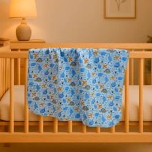 Anti-Allergic Baby Blanket Super Soft Flannel 100% Cotton Large - 70x90cm Girl Boy Minasrey Blanket Printed With Crochet Around - 男性 - 查看 9