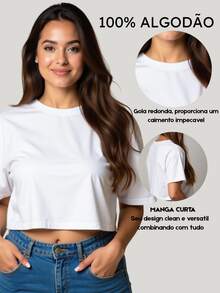 Cropped Algodão Curta Confortável Casual Streetwear Tres Gatinhos - Verde Escuro - Visão 4