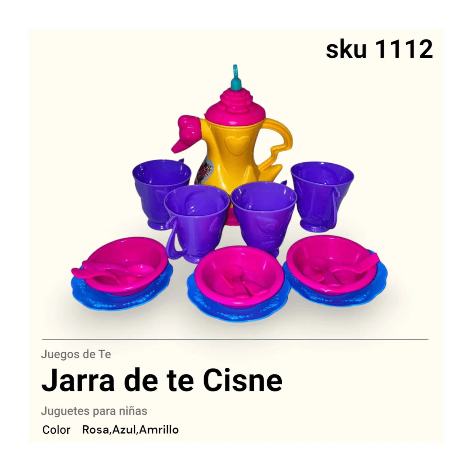 Juego de rol para fiestas de té con Jarra de Cisne - Rosa - Ver 1