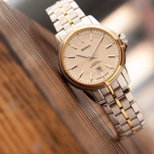 DOXA DOXA Ladies' Mechanical Watch - Gold Dial, Stainless Steel & Gold-Plated Case (Model D153TCM) - Business Elegance Automatic Timepiece