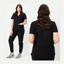 Women's Surgical Pajamas Hospital Set Scrub Private Comfortable Uniform - 乾枯玫瑰色 - 查看 4