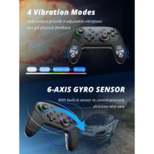 DATA FROG Wireless Controller Compatible With Switch OLED/Lite Console Pro Gamepad With 1000 Mah Battery Programmable Turbo Function