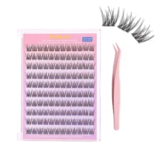 120Clusters Self Adhesive Eyelashes Natural Look Pre Glued Lashes 10-12mm DIY Eyelash Extension Set With Tweezers Wear No Glue Needed Eyelash Suitable For Daily Use Japanese & Korean Makeup Toolslash Clusters,Eyelash Clusters,Individual Eyelashes,Lashes,Fake Lashes - C - View 8