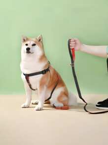 Denim Dog Harness And Leash Set - Adjustable, Comfort Fit For Small To Large Breeds - Durable Polyester Material, Pulling Rope, Teddy