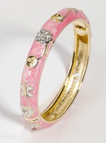 1 Stück neuer modischer chinesischer Stil Emaille Tropfenmuster Doppelschichten Armband, leicht luxuriös, individuell, süß, exquisit und schön, hochwertige Accessoire, geeignet für Frauen zum tragen bei täglichen, lässigen Veranstaltungen, Partys, Bars usw., auch als Geschenk geeignet