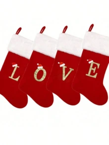 20in/48cm 26 Alphabet Letters Knit Monogram Stockings, Stockings Large Monogram Christmas Xmas English Letters Hanging Stockings Socks Double Sided Fireplace Hanging Stockings For Party Decoration New Year Party Gift Favors Supplies,Personalized Initial Stocking, Family Holiday Xmas Party Decor Birthday - Multicolor - View 9