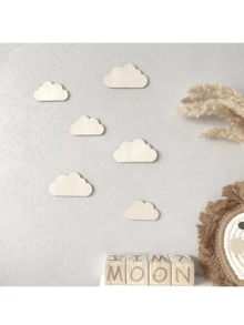 (Pack Of 6)Nordic Style Home Wood Wall Decoration Children's Room Wall Decoration Creative Wood Wall Decorationbaby Shower Family Decorations Gifts - Multicolor - View 14