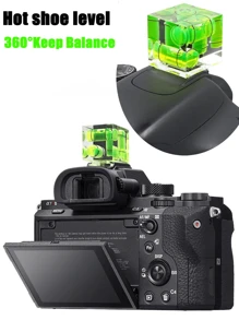 DSLR Camera Bubble Spirit Level & Lens Cap Cover Kit - Precise Leveling Tool For Best Shooting Angle, Compatible With Nikon, Canon, Cameras - Silicone Material