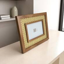 10x15 Photo Frame Braided MDF And Brown And Black Glass Mat - Rỉ Nâu - Xem 3