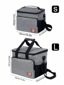 1Pc 27L Large Capacity Insulated Lunch Bag Portable Insulated Lunch Tote Bag For Men & Women, Outdoor Waterproof And Leakproof Cooler Box Bag With Shoulder Strap Insulated Case, For Outdoor Camping Picnic, Bento Box Home Essentials Kitchen Items Back To School School Supplies Stuff Kitchen Accessoriesschool Stuff Bag For School Work Lunch Bag For Women Cooler Bag Picnic Accessories School Accessories - Grey - View 4