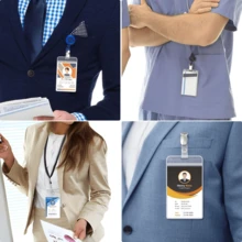 10-20 Pack Badge Holders - Vertical Clear ID Badge Holder With Waterproof Resealable Zip For Proximity Cards, RFID, Credit Cards, 2.5" X 3.4" - 均碼 - 查看 7