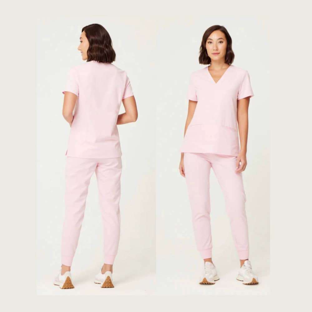 Women's Surgical Pajamas Hospital Set Scrub Private Comfortable Uniform - 淺粉色 - 查看 1