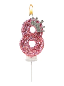 New Alloy Crown Decor 0-9 Digit Candles, Birthday Cake Decoration, Party Candles, Atmosphere Party Supplies, Romantic Party Supplies, Birthday Candles, Personal Party, Graduation Party, Halloween, Christmas, Birthday Party, Etc. Cake Decoration, Baking Decoration, Creative Digital Birthday Candles, Birthday Cake Decoration Candles, Valentine's Day Decoration, Suitable For 1 Year - 100 Year Old Birthday Party Cake Decoration - Pink - View 20