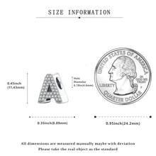 Easvnya Silver Zirconia English Alphabet A-Z Pendant, Suitable For Handmade Bracelets/Necklaces, Minimalist & Fashionable Jewelry Charm, DIY Craft, Women's Birthday Party Gift