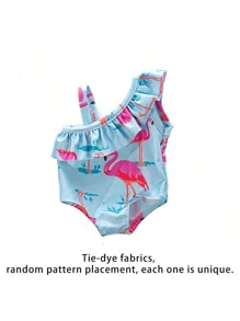 Ropa para muñeca reborn de 16-18 pulgadas, mono de una sola manga con estampado de flamencos azules para accesorios de muñeca