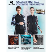 Local Delivery- [3mm Neoprene Wetsuit] 3mm High-Stretch Unisex Premium Neoprene Wetsuit Top | Long Sleeve Jacket For Snorkeling, Surfing & Water Sports | Anti-Chafing, Abrasion-Resistant, Zippered Comfort For All Seasons - Royal Blue - View 2