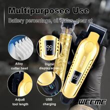 WEEME WEEME 3pcs/2pcs/1pc Men's Hair Trimmer Kit – T-Blade Liner, Beard Groomer & Clipper – Sharp, Cordless, USB Rechargeable, Multi-Machine Set For Home Or Travel – Perfect Gift For Men On Father's Day, Christmas, Or Daily Grooming Use