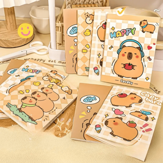 25pcs Cartoon Capybara Memo Pad Mini Pocket Notebook, Cute High-Quality Notepad For Students, Back To School Supplies, Random Mix