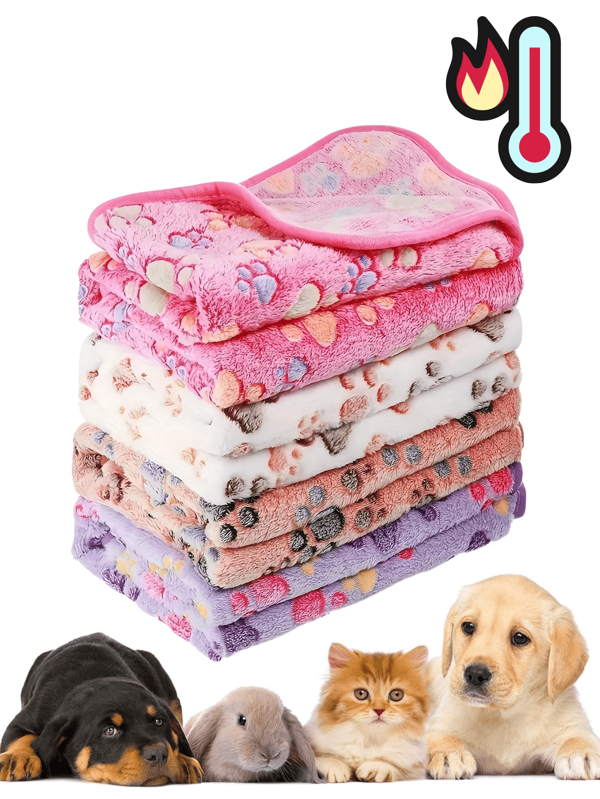 1 Piece Of Super Soft Fleece Cat And Dog Pet Blanket, Pet Mattress With Cute Paw Cartoon Pattern, Flannel Pet Blanket That Can Be Washed And Not Afraid Of Dirty, Soft And Breathable Excellent Material, A Variety Of Colors And Sizes Can Be Selected, Suitable For Pets Of Various Breeds And Sizes