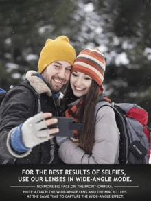 二合一手机镜头、手机相机镜头、0.45X 广角镜头和 12.5X 微距镜头、适用于智能手机的手机相机镜头、与 Android 手机兼容的平板电脑暑假、旅行、创意摄影手机配件与 Android 手机兼容，适用于暑假、旅行、创意摄影、社交媒体内容、视频博客 - 多色B款 - 查看 5