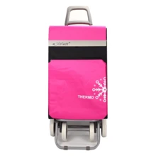 MULTI Shopping Cart Foldable Lightweight Thermal Bag 105x30x39cm 4 Resistant Wheels 40 Liters - 粉色 - 查看 2