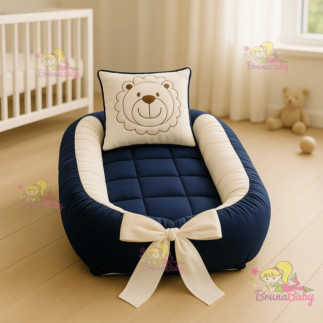 Crib Reducer Nest With Pillow For Boys And Girls – Adjustable And Safe - 藏蓝色 - 查看 1