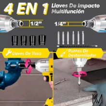 Cordless Impact Wrench Gun Rechargeable Drill Kit