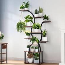 1pc Metal Plant Stand, 10 Tier 63 Inch Multifunctional Plant Stand, Irregularly Curved Planter Display Stand For Home, Patio, Deck Decoration, Suitable For A Wide Range Of Indoor Plants, Multifunctional Plant Stand - Multicolor - View 6
