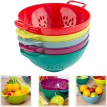 1/3 件创意浆果水果滤锅，6 英寸小尺寸，可用洗碗机清洗，带双手柄的水果碗，紧凑型食物过滤器，厨房配件，家居装饰，野餐，海滩，餐饮，适用于浆果、蔬菜和意大利面（多种颜色）