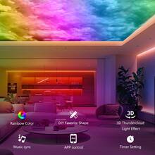 Upgraded 3D Big Cloud Lightning Kit Indoor Home Bedroom Decoration Super Big Cloud For Party Christmas Halloween - View 2