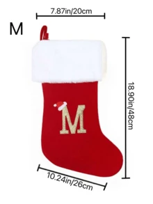20in/48cm 26 Alphabet Letters Knit Monogram Stockings, Stockings Large Monogram Christmas Xmas English Letters Hanging Stockings Socks Double Sided Fireplace Hanging Stockings For Party Decoration New Year Party Gift Favors Supplies,Personalized Initial Stocking, Family Holiday Xmas Party Decor Birthday - Multicolor - View 15