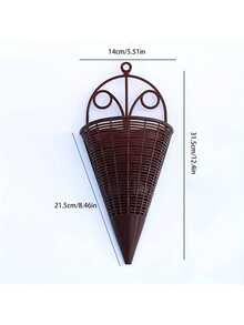 Cestas de flores de plástico para parede, vasos cônicos decorativos para plantas artificiais, vasos de flores de vime com formato irregular, adequados para decoração de casa, multifuncionais e como presentes