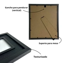 Kit Of 2 10x15 Photo Frames Braided MDF And Brown And Black Glass Mat - 黑色 - 查看 4