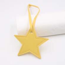Personalized PU Leather Five-Pointed Star Bag Charms, Initial Five-Pointed Star PU Leather Suitcase Pendants, Bag Ornaments, Car Pendants, Decorative Bag Charms, Keychains, Suitable Gifts For Girlfriends, Bridesmaid Gifts, Wedding Accessories, Birthday Gifts, Classmate Gifts, Mother's Day Gifts, Couple Charms.